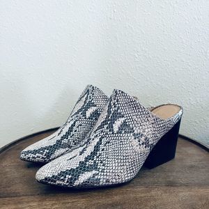 Able Snake Print Mules Women’s 9.5